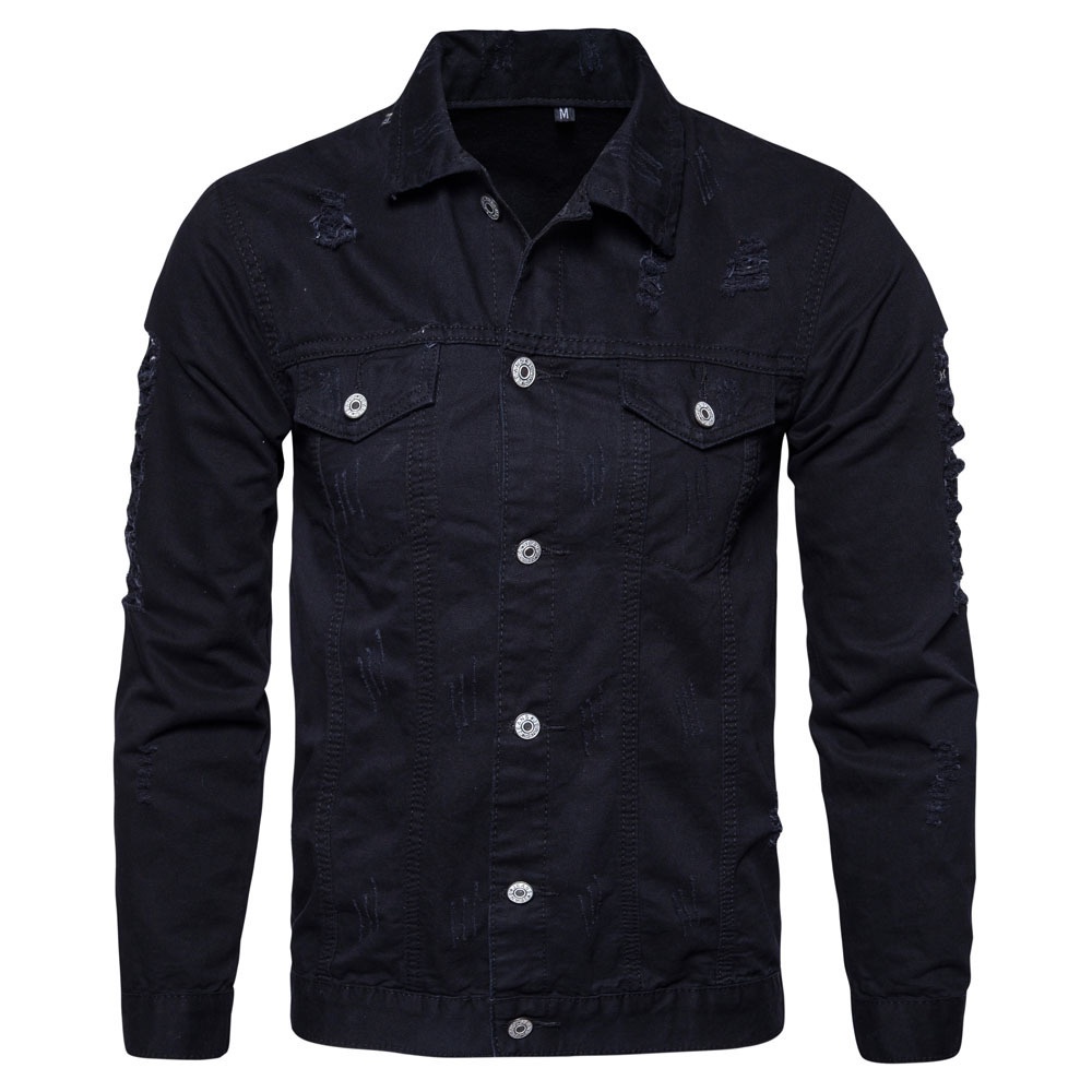 Áo Khoác denim Màu Nâu Trơn Phối Túi Phong Cách Trẻ Trung Thời Trang Thu Đông 2021 Cho Nam