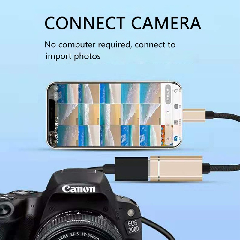 Đầu Chuyển Đổi Otg Lightning Sang Usb 3.0 Camera Cho Iphone Ios