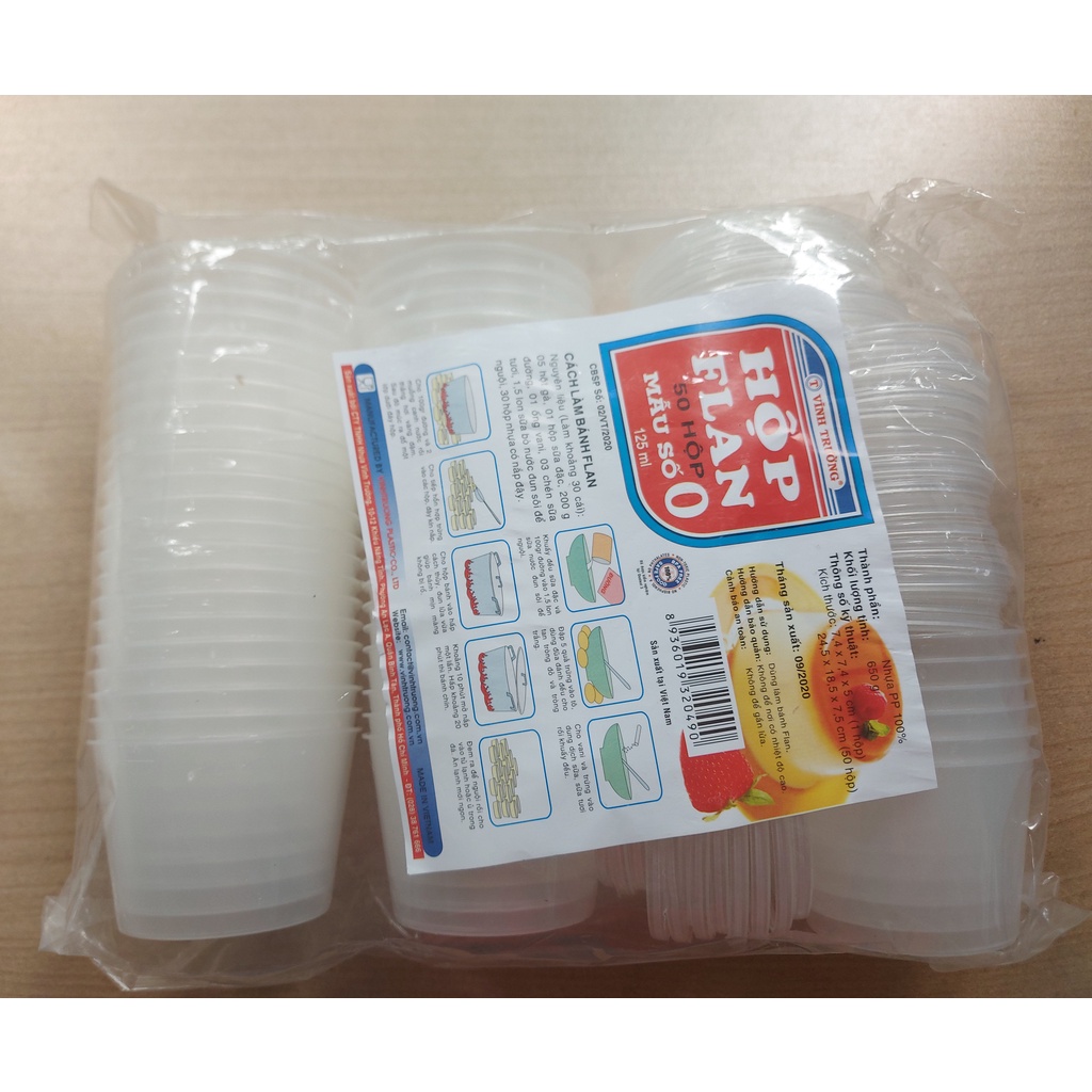 Combo 50 khuôn bánh flan hình tròn số 0 125ml Vĩnh Trường