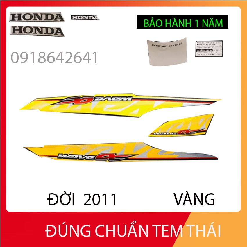 [CHUẨN TEM THÁI] BỘ TEM 3 LỚP DÁN FULL XE HÀNG XỊN CHO WAVE ANPHA ĐỜI 2011 - MÀU ĐEN