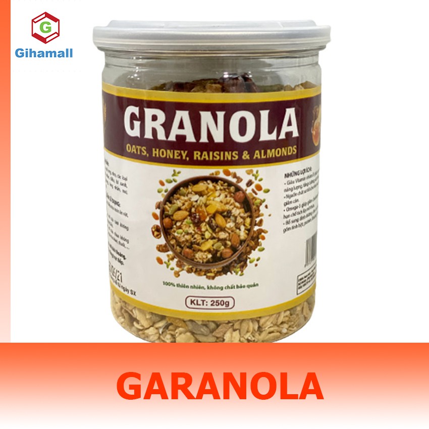 [HÀNG CAO CẤP] Granola không đường, ngũ cốc ăn kiêng giảm cân, Hộp 250g - Gihamall