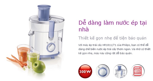 Máy ép trái cây Philips HR1811 - Hàng chính hãng