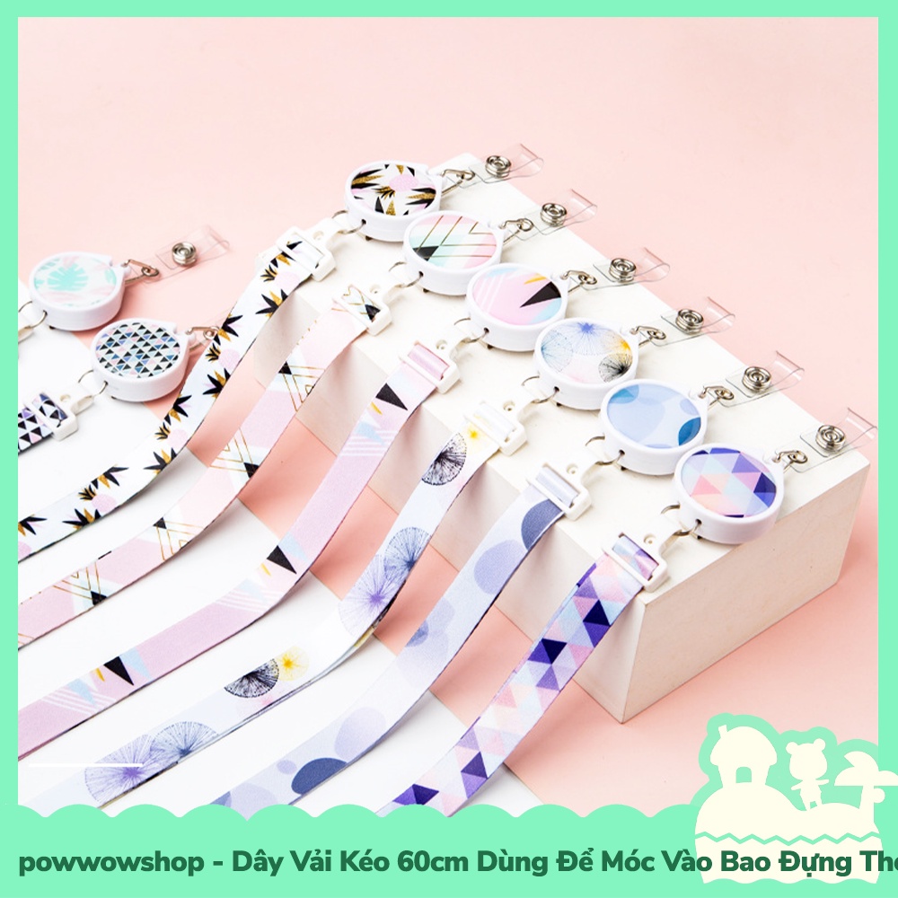 [Sẵn VN - Hỏa Tốc] Dây Đeo Vải Tơrua Kéo 42cm Dùng Móc Vào Bao Đựng Thẻ Nhân Viên Phong Cách Isometric Hình Học Đơn Giản
