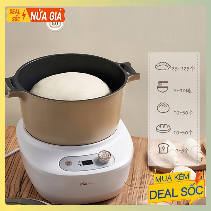Máy nhào bột , trộn bột ủ bột đa năng Bear 5L HMJ-A50E2 hàng chính hãng , dụng cụ làm bánh