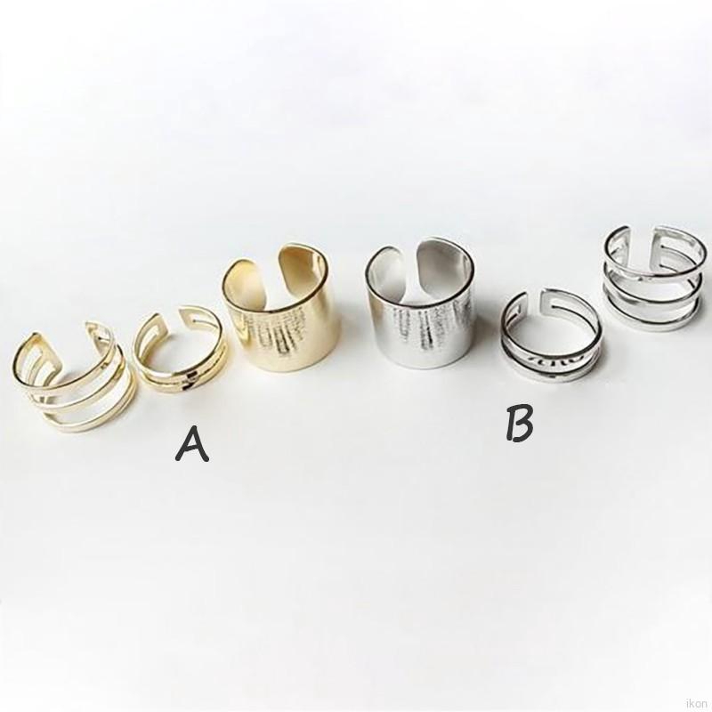 Set 3 nhẫn hợp kim kiểu dáng đơn giản cá tính cho nữ