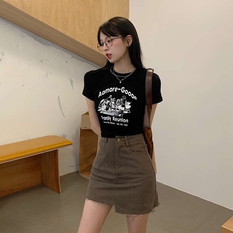  Áo thun ngắn tay thời trang đường phố phong cách Mỹ cá tính cho nữ | BigBuy360 - bigbuy360.vn