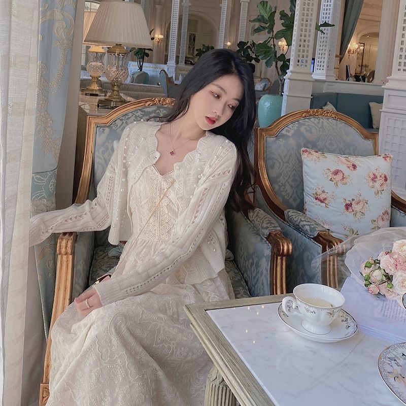 Áo khoác cardigan dệt kim mỏng đính ngọc trai thời trang mùa hè cho nữ