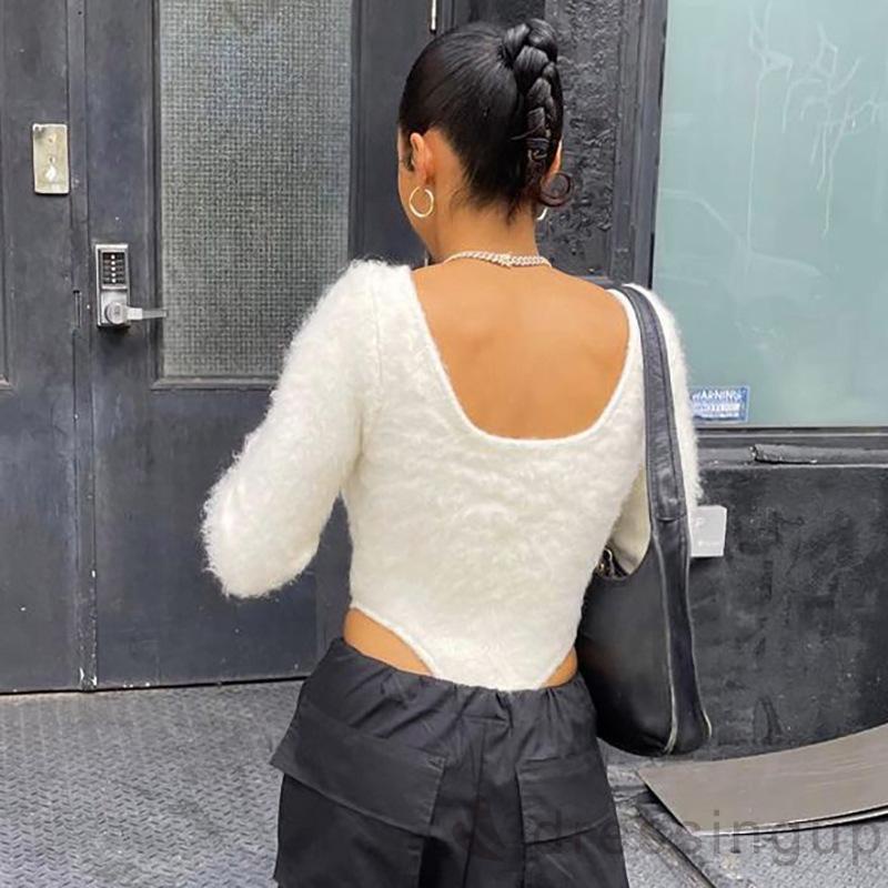 Áo liền quần cổ tròn tay dài màu trơn thời trang cho nữ
 | BigBuy360 - bigbuy360.vn