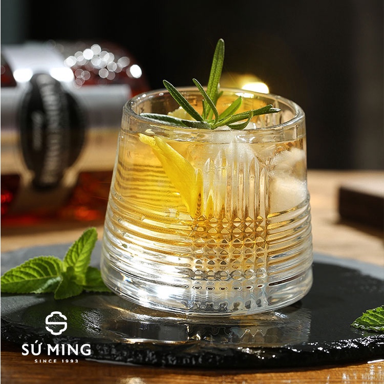 Cốc Thuỷ Tinh Uống Whisky Cao Cấp, Xoay 360 Độ