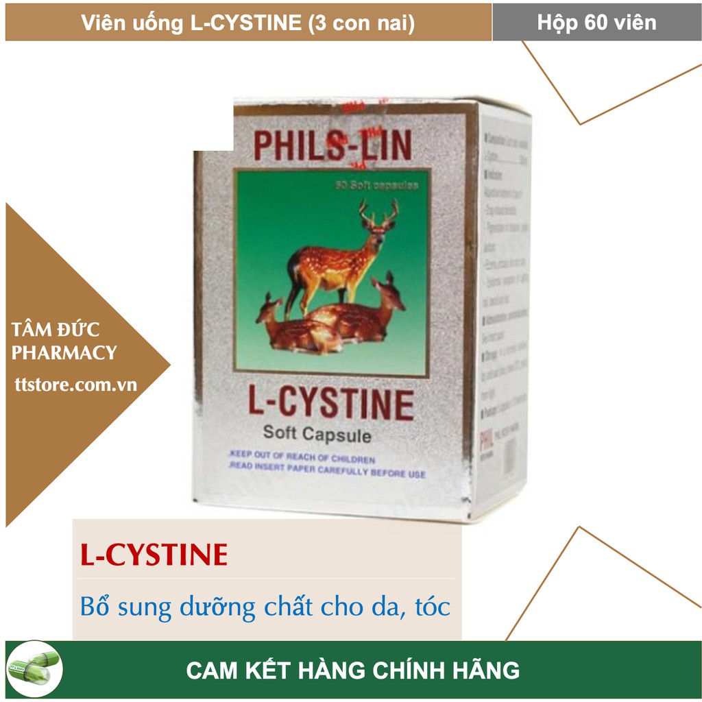 L-CYSTINE Phils-Lin [Hộp 60 viên] - Bổ sung dưỡng chất cho da, tóc [l - cystin - phil inter pharma]