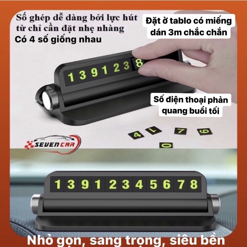 Bảng ghi số điện thoại oto, ghi số điện thoại xe hơi khi dừng đỗ xe- có kèm kệ, giá đỗ để oto - SEVEN.CAR