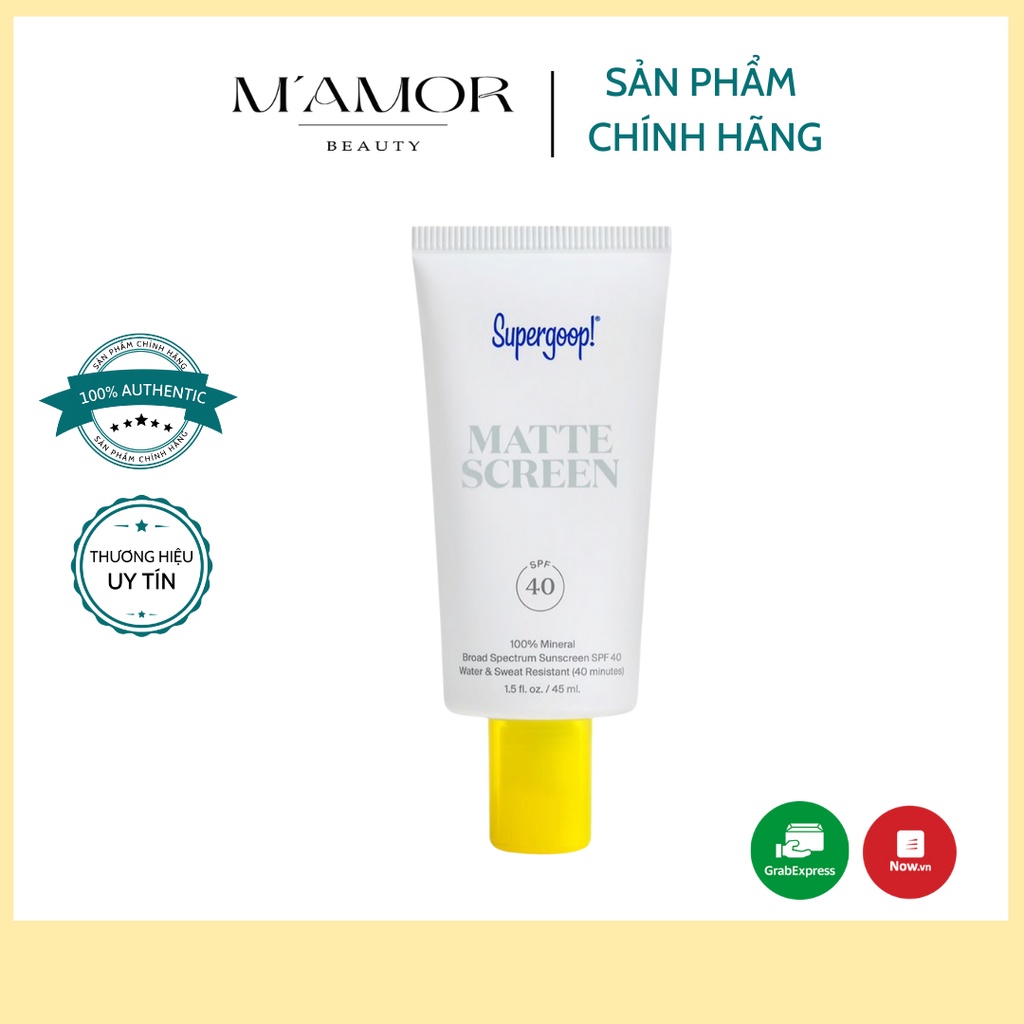 Kem chống nắng trong suốt Supergoop Glow Screen Broad Spectrum Sunscreen SPF 40 PA++++ 45ml (Bill Mỹ)