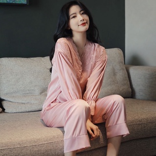 Đồ ngủ tiểu thư chất lụa cao cấp phối ren mềm mại quảng châu cao cấp