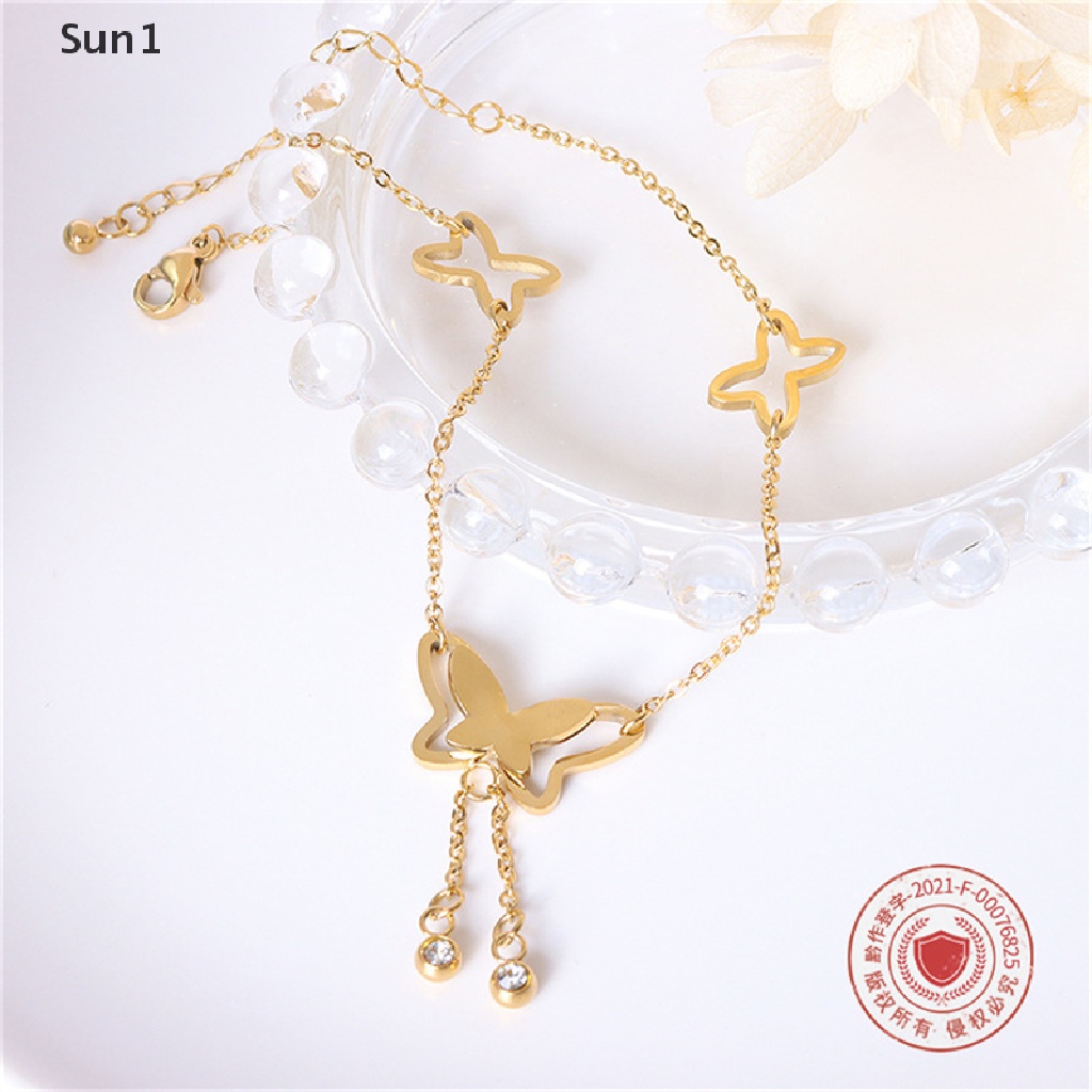 1 Lắc Chân Mặt Hình Bướm Đính Đá Thời Trang
