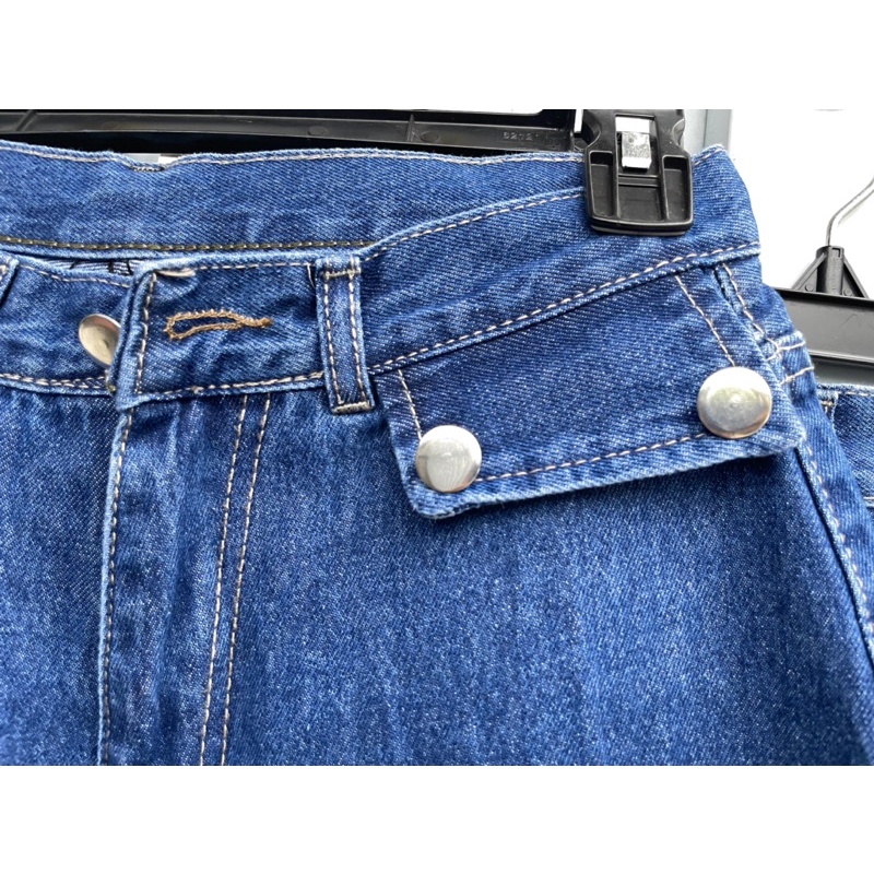 Quần ống rộng nữ quần jeans túi đắp vuông Lê Huy Fashion màu xanh đậm MS 059