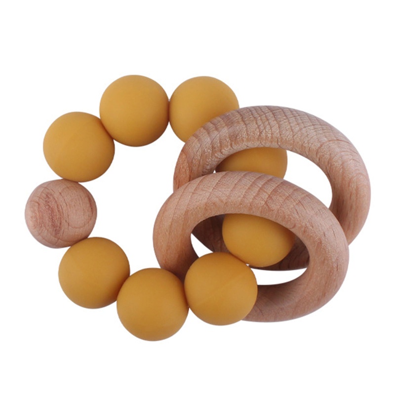 Vòng Tay Đồ Chơi Ngậm Mọc Răng Bằng Silicone Đính Hạt Dành Cho Trẻ Em