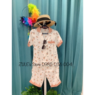 Bộ ngủ Pyjama quần lửng chất liệu lụa cao cấp