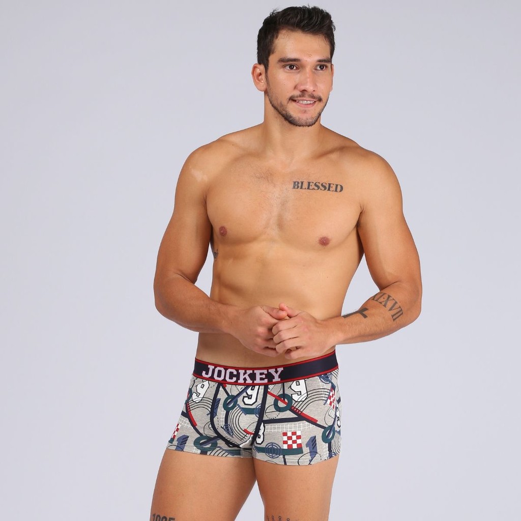 Quần Lót Nam Jockey Dáng Trunk Boxer Bản To Thun Cotton Thời Trang Thoáng Khí Họa Tiết - JUMB0303