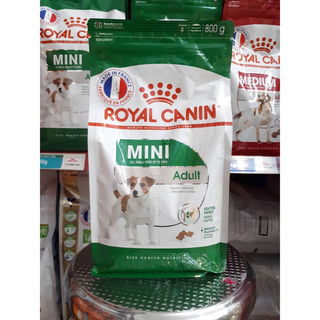 800g-Thức ăn cho giống chó nhỏ trưởng thành Royal Canin mini Adult