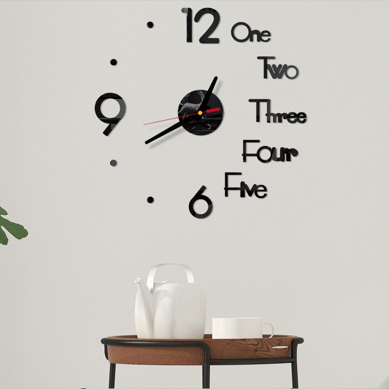 Đồng Hồ Dán Tường Mặt Gương Acrylic 3D DIY Không Khung Kích Thước Nhỏ Không Gây Tiếng Ồn Trang Trí Nhà Cửa / Văn Phòng / Phòng Ngủ