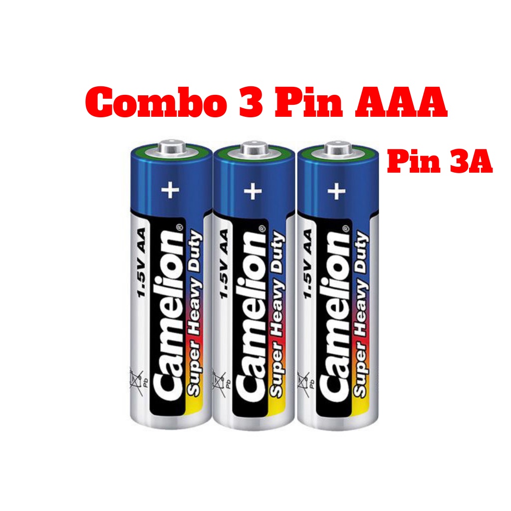 Combo 3 Viên Pin 3A ,Pin AAA Dùng Cho Đèn Pin Remote