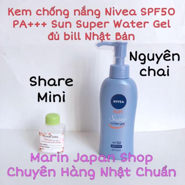 (MiNi) Kem Chống Nắng Nivea Sun Super Water Gel