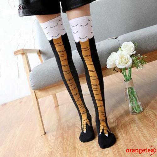 Đôi vớ cổ cao hình chân gà 3D thời trang dành cho nữ