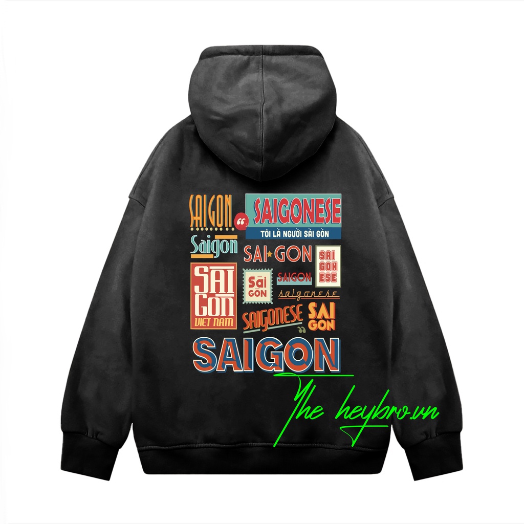 Áo hoodie SÀI GÒN nam nữ unisex Local Brand HEYBRO chất nỉ bông form rộng phong cách GenZ