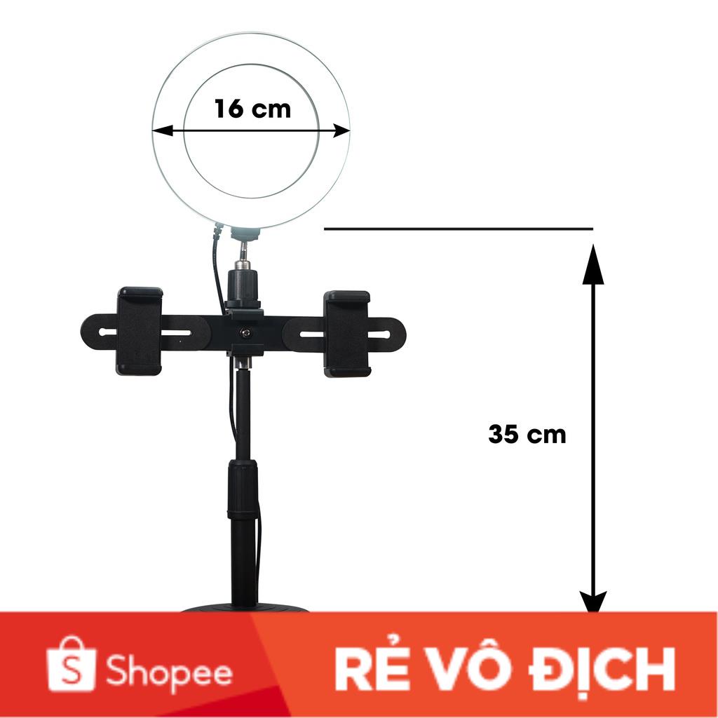 Đèn LED LIVESTREAM Để Bàn Tích Hợp 2 Kẹp Điện Thoại  GIÁ RẺ NHẤT THỊ TRƯỜNG