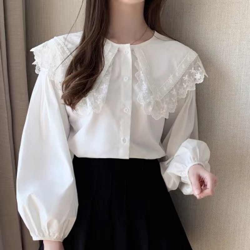 [Hàng order] Áo sơ mi nữ tiểu thư cổ ren