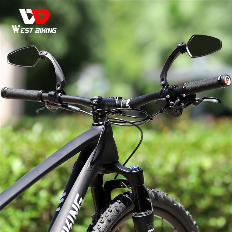 Gương chiếu hậu WEST BIKING góc rộng HD gắn tay lái xe đạp/ xe đạp điện/ xe tay ga