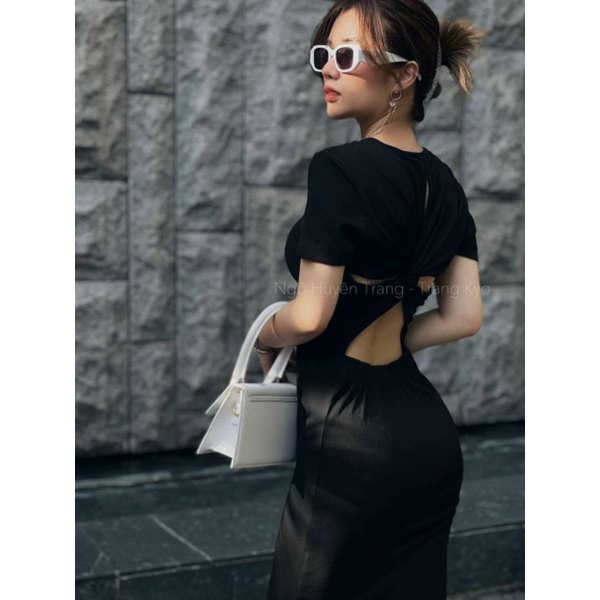 Đầm body khoét ngực xoắn lưng mã 1504A