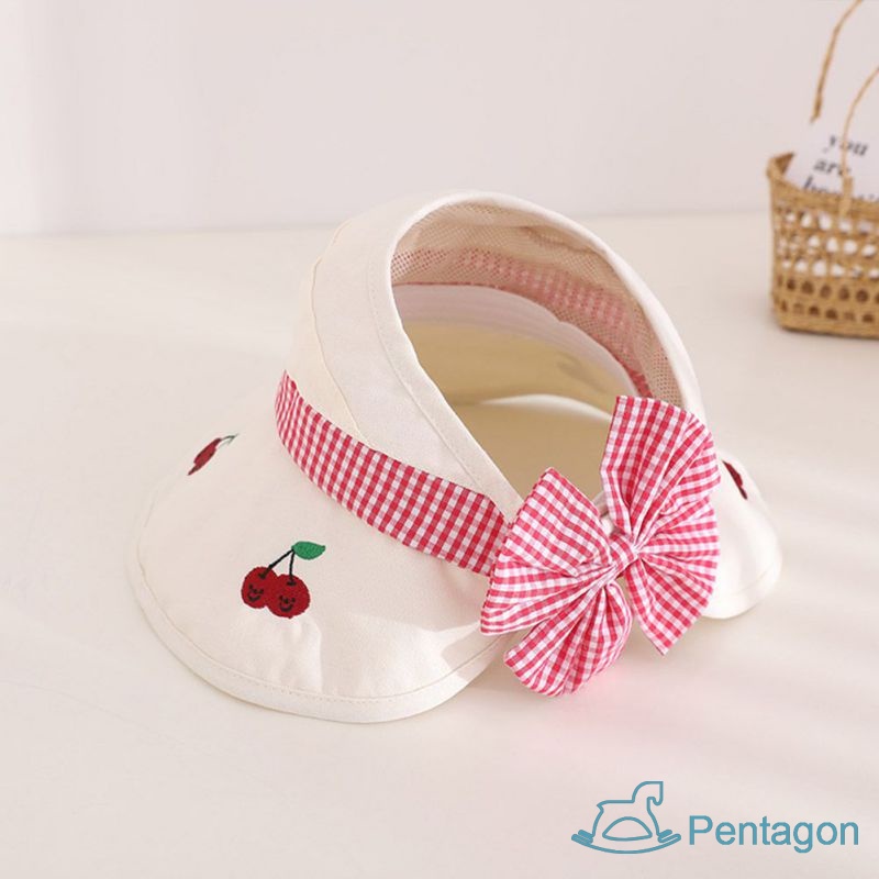 Mũ Lưỡi Trai Nửa Đầu Chống Nắng Họa Tiết Sọc Caro In Hình Trái Cây Dễ Thương