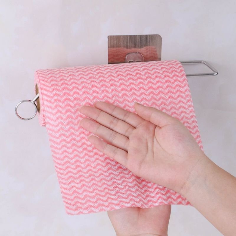 Cuộn Khăn Giấy Vải Lau Bếp Đa Năng Màu Sọc 19cm 50 Miếng - Cuộn Giấy Đa Năng Có Thể Giặt Và Tái Sử Dụng (Màu Ngẫu Nhiên)