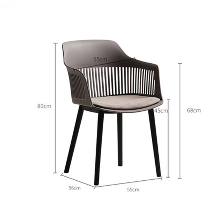 Ghế nhựa đúc dựa lưng đệm vải nỉ nhung decor phòng ăn, quầy bar gia đình - Ghế ngồi coffee uống trà đơn giản hiện đại