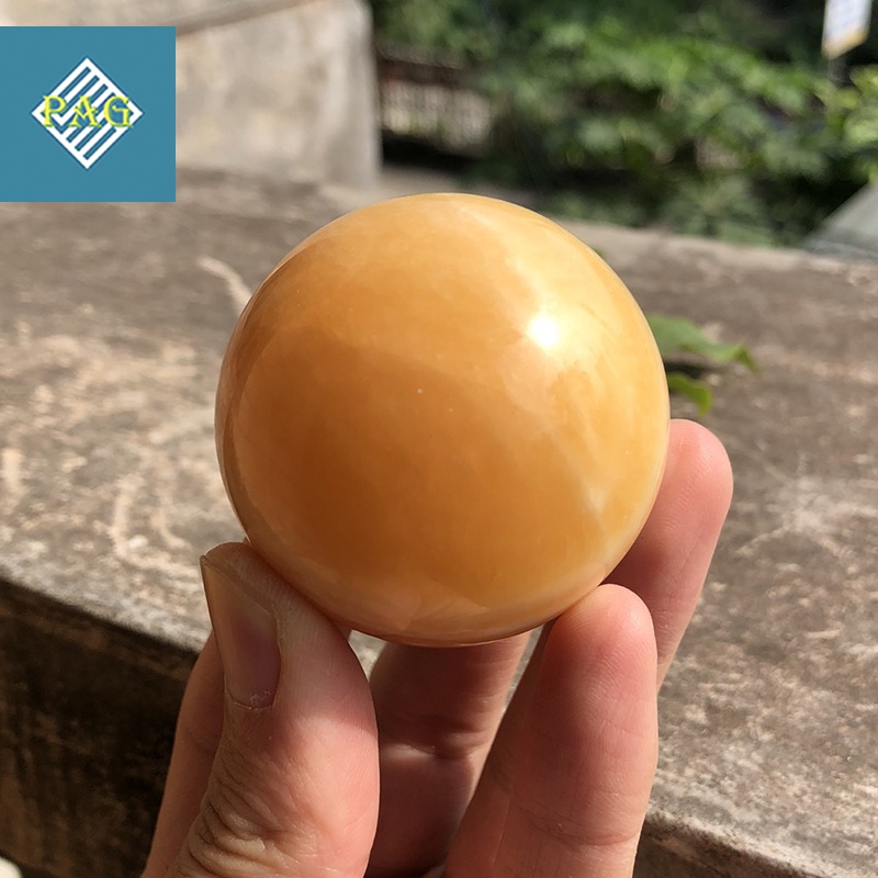 Quả Cầu Phong Thủy Đá Hoàng Long - Size ~5cm - Trang trí nhà cửa, đặt bàn làm việc