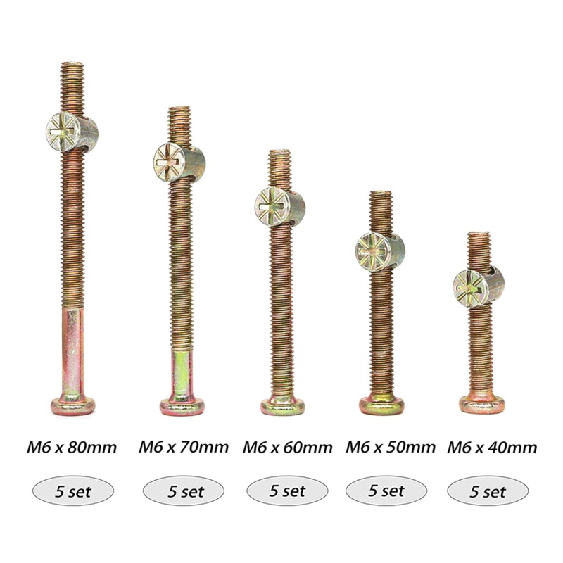 Bộ Ốc Vít Thay Thế Chuyên Dụng Cho Nôi Em Bé M6x40mm / 50mm / 60mm / 70mm / 80mm