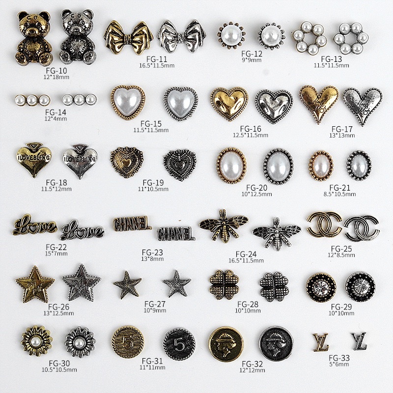 Charm đồng đủ các hình -charm xinh trang trí móng bán lẻ 1 cái