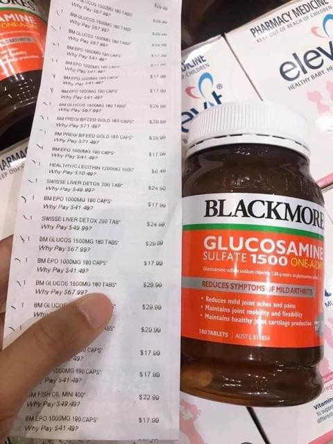 Viên uống bổ xương khớp Glucosamine Blackmores 1500mg Úc