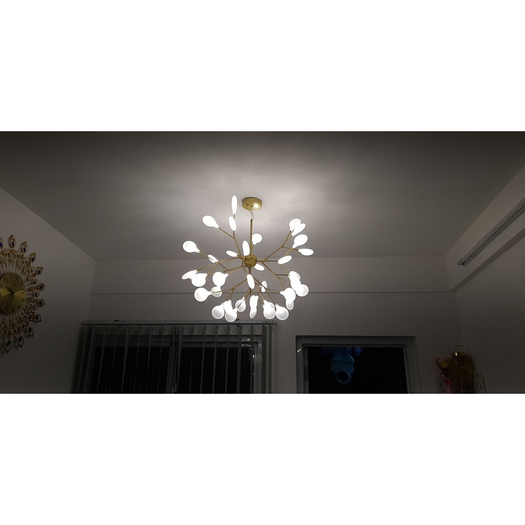 Đèn thả chùm 36 lá hera thủy tinh Sale sale giá vốn