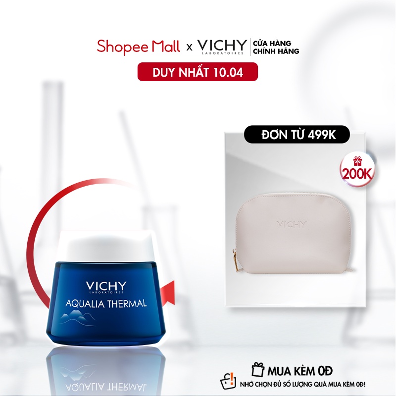 Mặt nạ ngủ dưỡng ẩm giúp làm sáng da Vichy Aqualia Thermal Night Spa 75ml