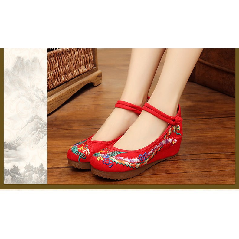 Giày búp bê thêu họa tiết hoa phong cách Trung Hoa thanh lịch dành cho nữ | BigBuy360 - bigbuy360.vn