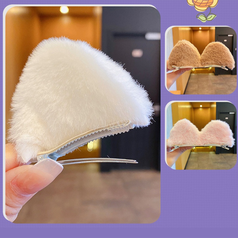 Kẹp Tóc Tai Mèo Phối Lông Dễ Thương