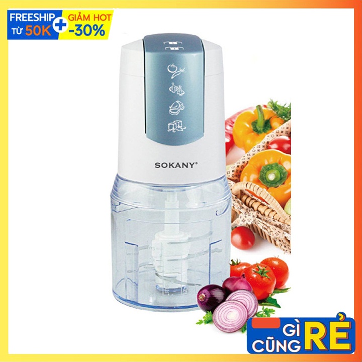 Máy xay thịt, cá xay rau củ, tỏi ớt cối xay 0.5L 400W 6 Lưỡi