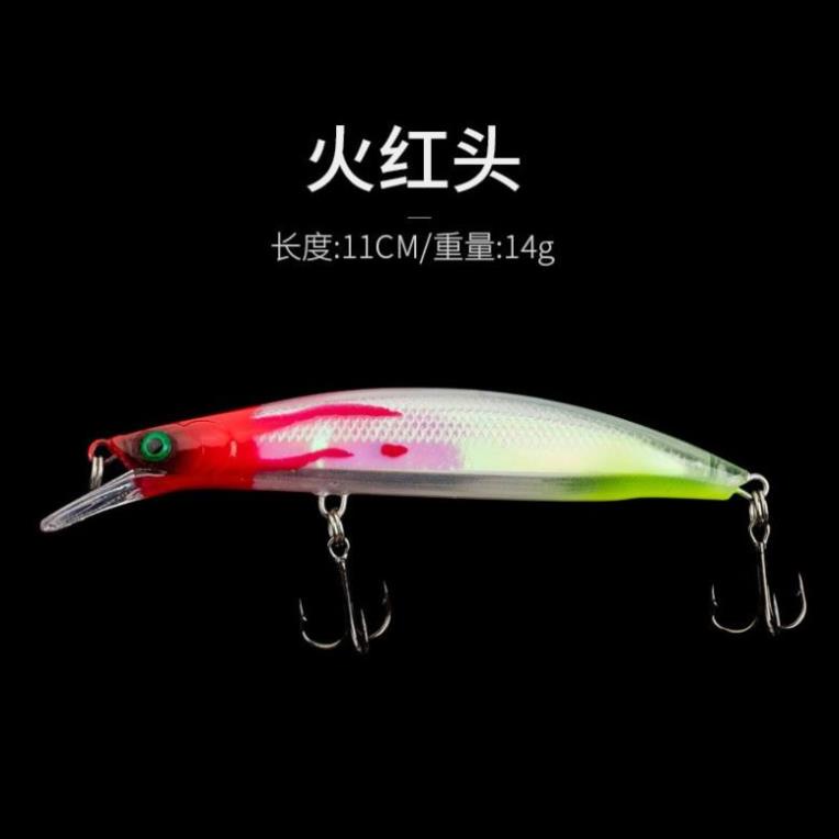 Mồi giả câu lure Mino 3D dài 11cm nặng 14g câu cá chẽm, tráp, hồng