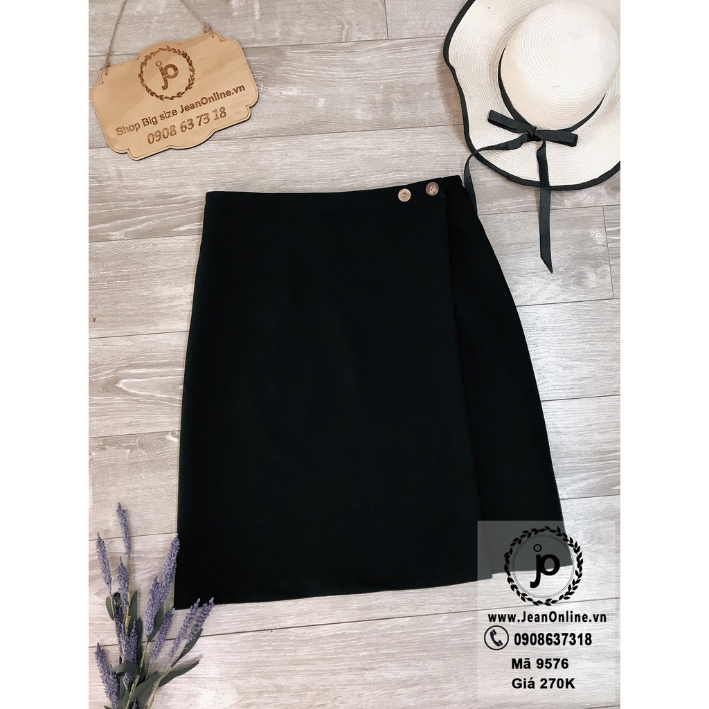 Chân Váy Dài Vạt Chéo Nút (MS 9576) Chân váy dài, thời trang công sở bigsize