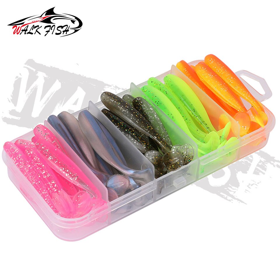Hộp 50 mồi câu cá giả WALK FISH hình chữ T 5cm 5.5cm 6cm 7cm