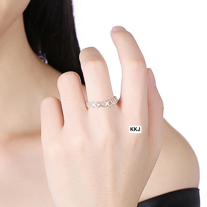 Nhẫn vô cực Bạc ta - Nhẫn nữ vô cực bạc ta - đẹp , hot , giá rẻ - Vàng Bạc Khải Khải
