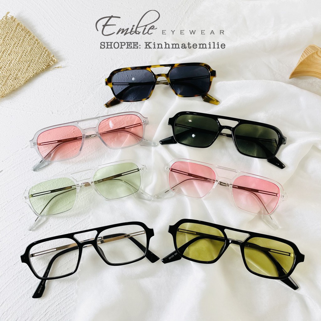 Kính mát nam nữ chất liệu nhựa kết hợp kim loại mắt chống UV400 Emilie eyewear Kings