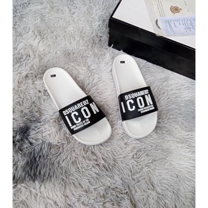 Dép nam quai ngang icon trắng ,size từ 35_43